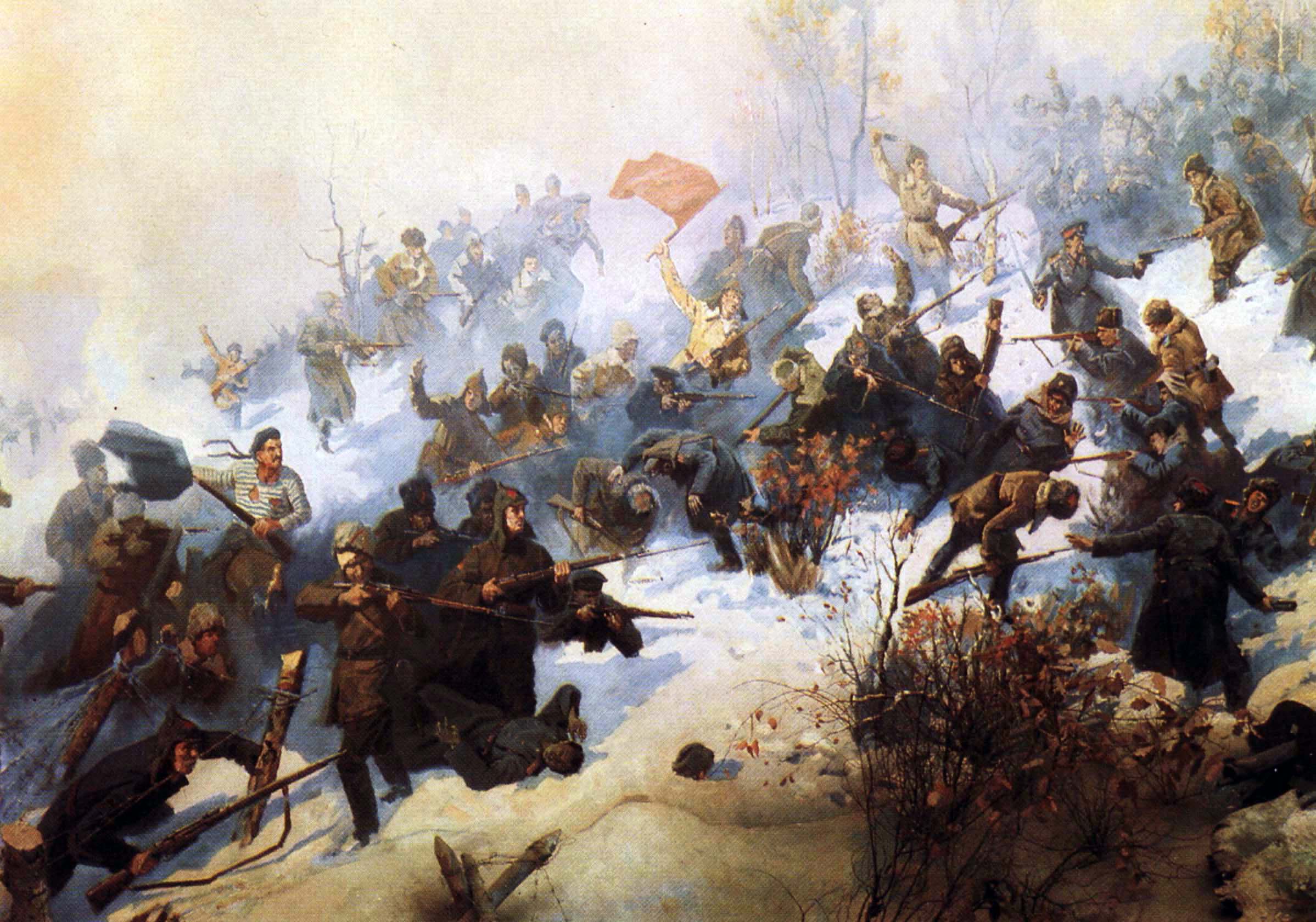 Изображая события гражданской войны. Волочаевская битва 1922.